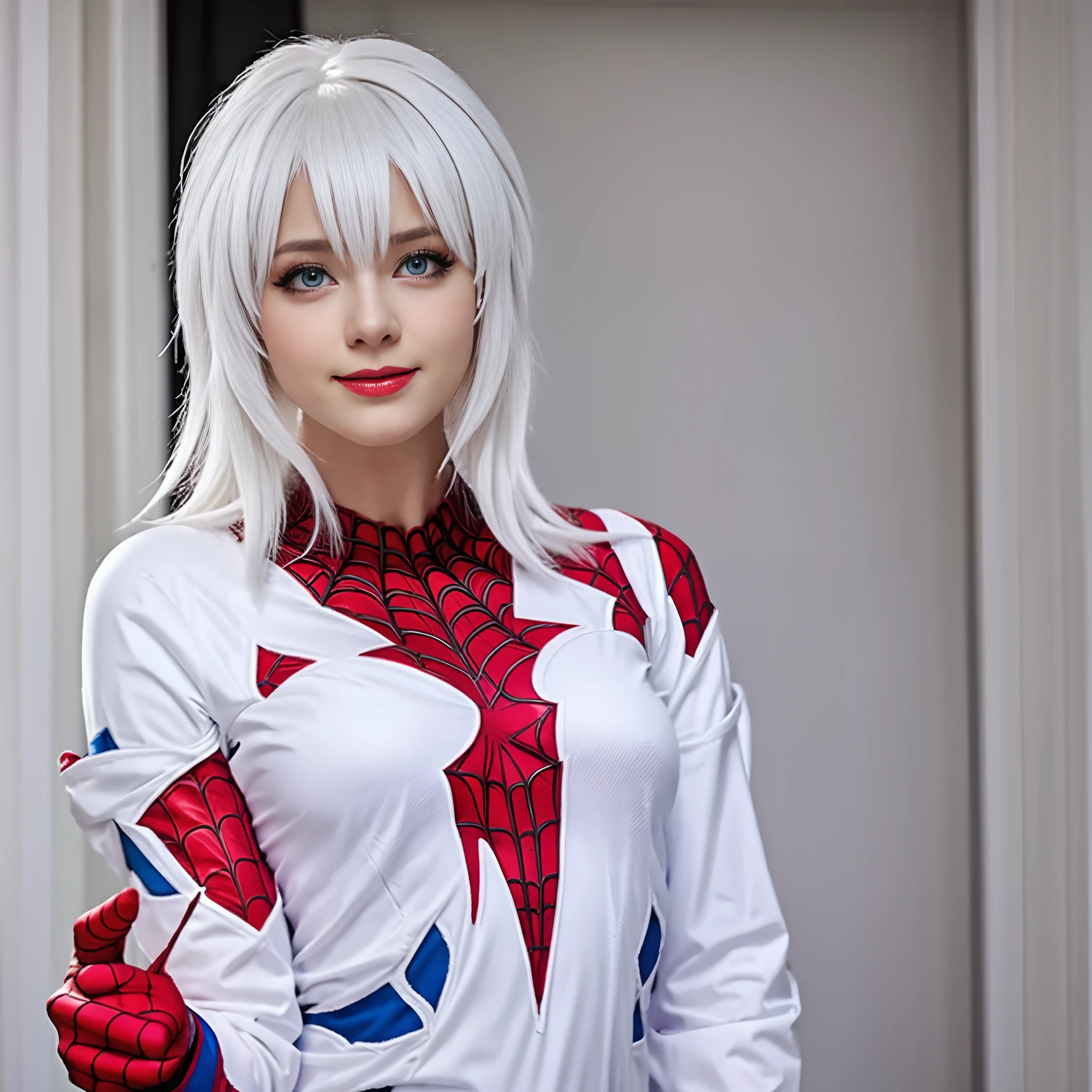 Spiderman girl, white hair