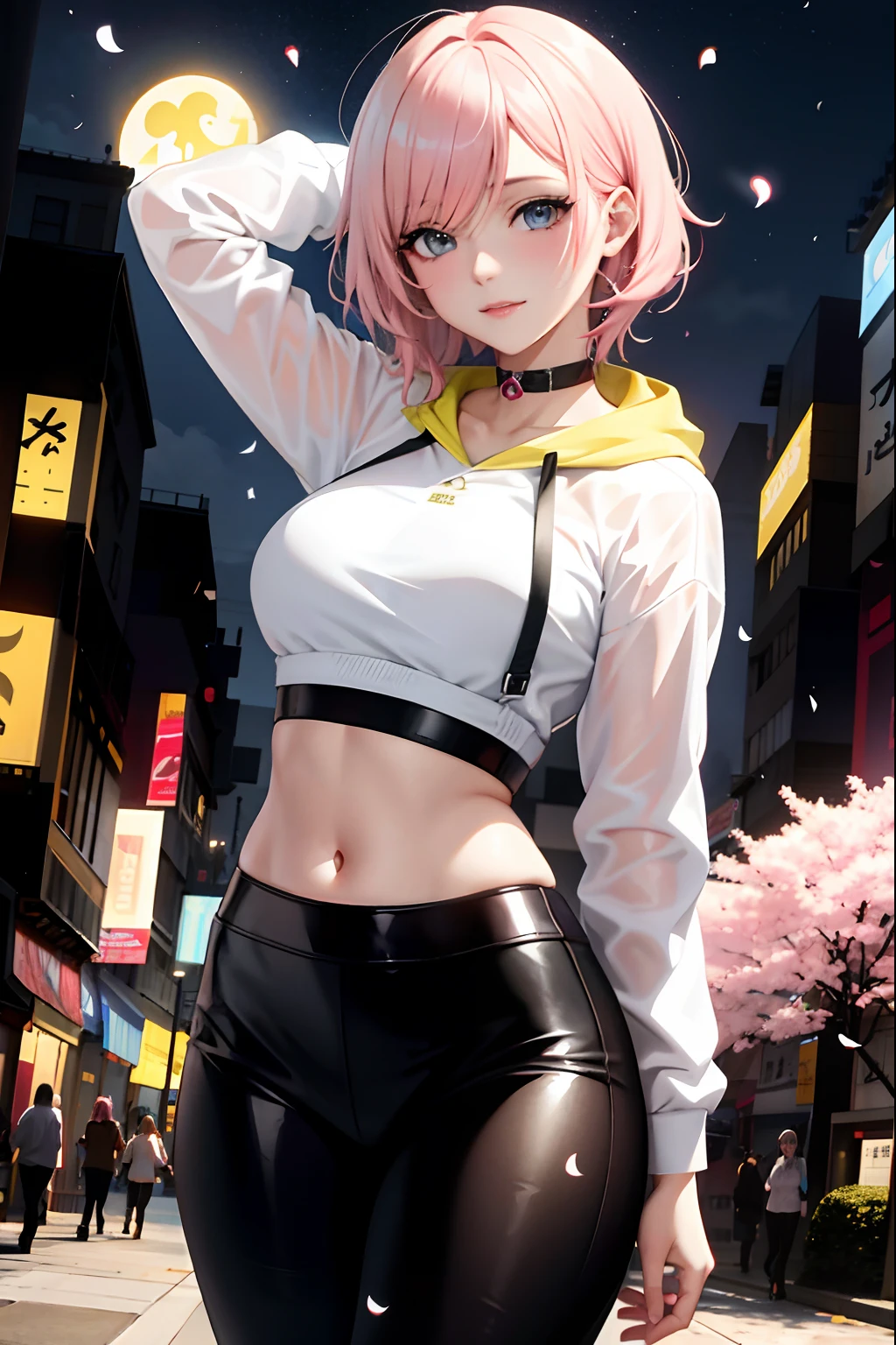 chica anime en traje blanco y negro posando en una calle de la ciudad, Estilo anime 4K, Mejor fondo de pantalla de Anime 4K Konachan, Fondo de pantalla de anime 4k, Guweiz en Pixiv Artstation, Guweiz en Artstation Pixiv, Anime Art Wallpaper 8K, Anime style. 8k, seductora chica de anime, Fondos de pantalla de anime 4k, Pink Hair