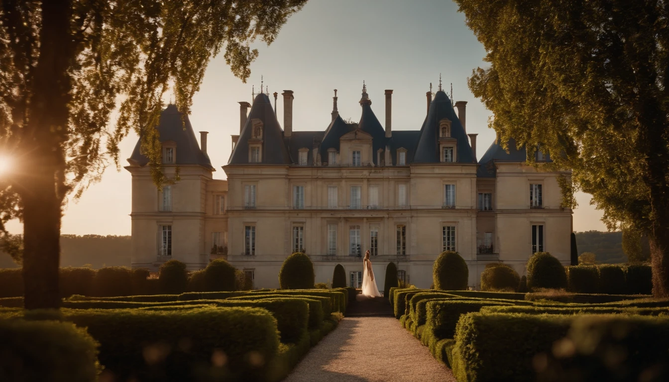 Luxury chateau with vines