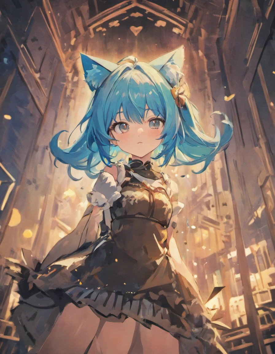 anime character with blue hair and black and white outfit posing, anime girl with cat ears, cute anime catgirl, beautiful anime catgirl, anime catgirl, anime moe artstyle, mikudayo, very beautiful anime cat girl, girl with cat ears, trending on artstation pixiv, from arknights, anime style 4 k, anime cat