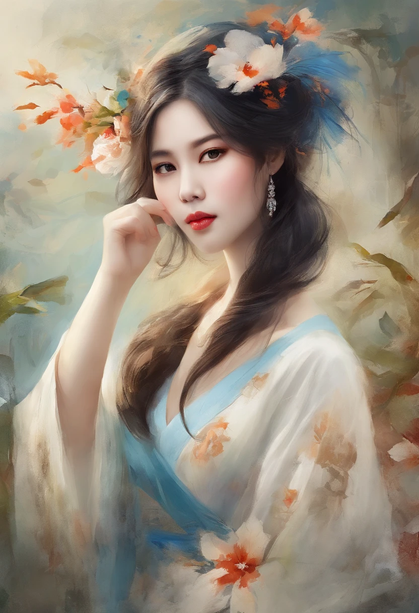 "Cirno from the Touhou Project depicted in a captivating oil painting style.", Nahaufnahme einer Frau in einem Pelzmantel, posing for a photo, Fotoshooting, Beautiful Ruan Jia!, beautiful south korean woman, beautiful young korean woman, Koreanisches weibliches Modemodell, beautiful young korean woman, junge asiatische frau, Fashion-Model-Fotografie, beautiful chinese model , Japanerin, heise-lian yan fang, Asian girl with long hair, eine asiatische frau