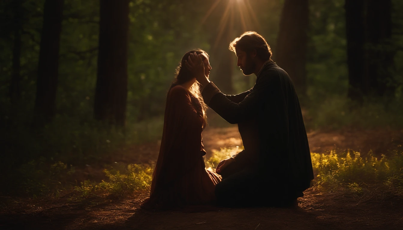 Imagina una, Imagen fotorrealista que captura exquisitamente a una persona rezando genuinamente. The person is kneeling with both hands carefully joined, in a gesture of deep devotion. La luz de fondo es absolutamente realista, emanando de una fuente celestial y llenando la escena con un suave, Brillo natural. Se ofrece cada detalle de la imagen, desde las arrugas en las manos del sujeto hasta los sutiles matices de sombra y luz en su rostro. La calidad de imagen es excepcional, con texturas, cores and details that seem to protrude from the screen. This image is a stunning representation of faith and spirituality, capable of touching the heart of those who contemplate it.