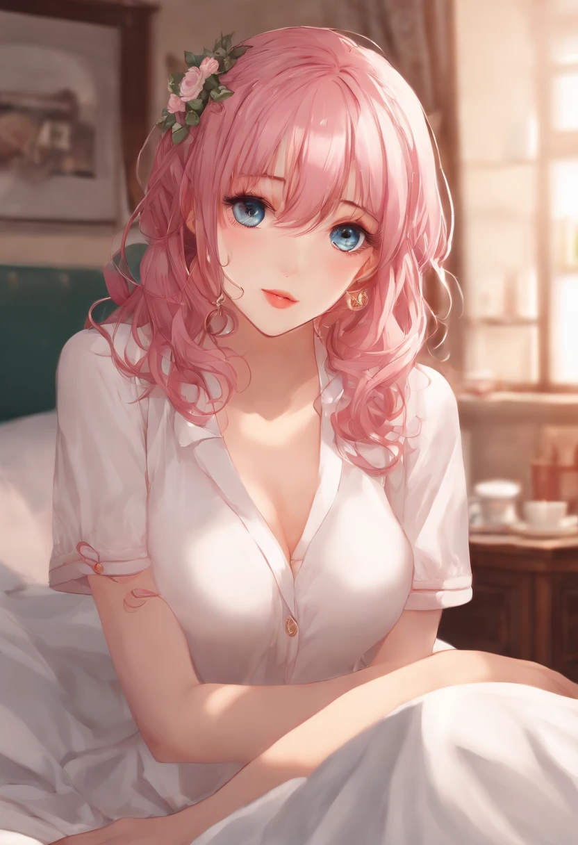 fantasy,dog girl, dog ears, dog tail, short hair, medium breasts, nude, (masterpiece, best quality), sidelightning, ,beautiful detailed eyes, open mouth, slave chains, slave collar, cottage, cum, (sweat), used tissue, laying in bed, maid, , eyes rolled over, tongue out, cum in tongue