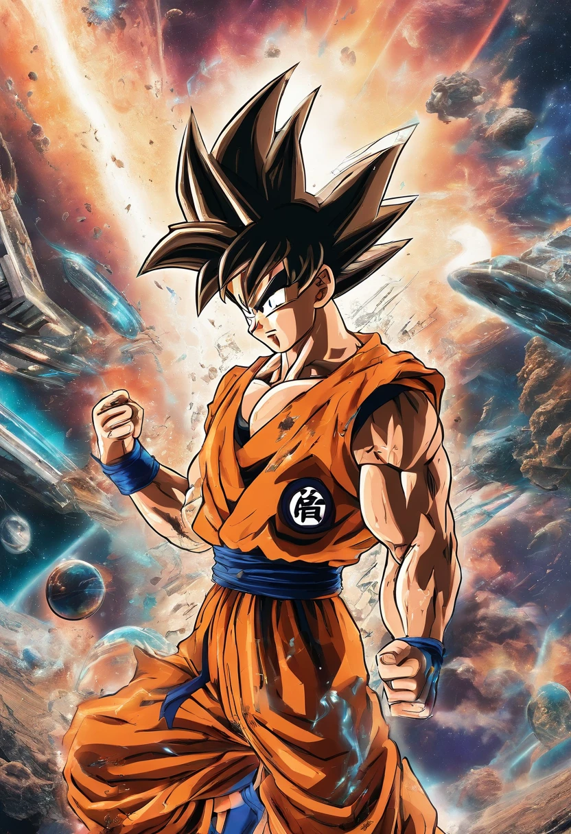 hyper-realistic photograph of Goku character God level of the dragon ball in real life in the port of Alicante