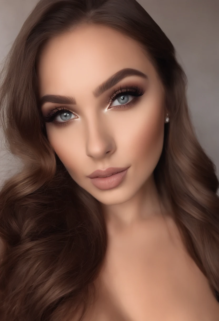 arafed frau voll , Sexy girl with brown eyes, ultra realistisch, Akribisch detailliert, portrait sophie mudd, brown hair and big eyes, Selfie einer jungen Frau, Augen im Schlafzimmer, Violet Myers, ohne Make-up, Natural makeup, Blick direkt in die Kamera, Gesicht mit Artgram, dezentes Make-up, Stunning full body shot, die auf dem Bett kniet, im Schlafzimmer-Doggy-Style, medium to large bust size