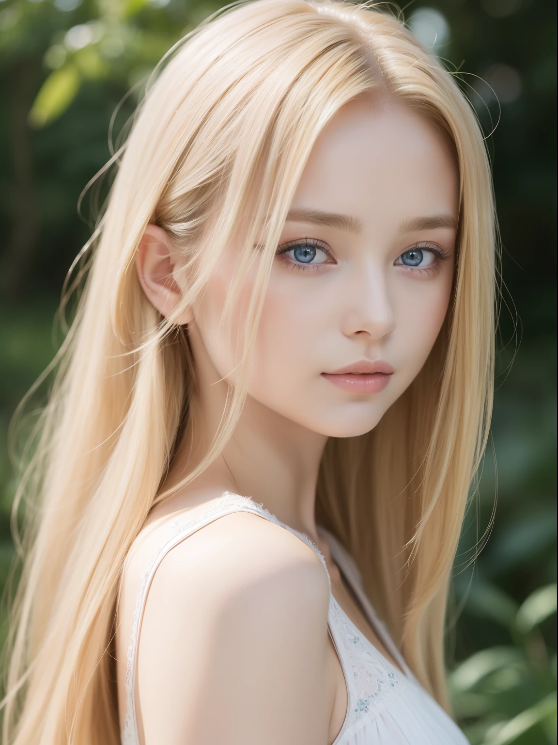 ((1 Russian teenage girl)), fantastic beautiful, amazing beauty、slim, , soft light, ((david hamilton style)), close up photo, table top, 最high quality, Photoreal, RAW photo、8k, High resolution, fine skin, 8k UHD, Digital single-lens reflex camera, soft lighting, high quality, film grain, Fujifilm XT3, whole body,  at the park
