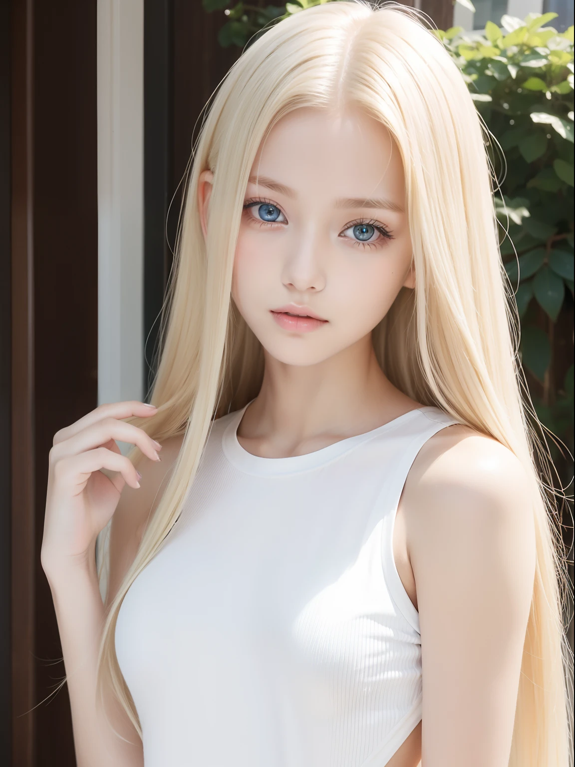 (((kitten girl))), (solo), (a detailed full body photo of a girl), (masterpiece:1.0), (best quality:1.4), (ultra highres:1.2), (photorealistic:1.4), 8k resolution, Canon EOS R5, 50mm, absurdres, ultra detailed, (18yo), sharp focus, cinematic lighting, photorealistic, lifelike, Beautiful face with symmetry, Gradient Eyes, Intense crystal light blue eyes, Intense highlighting of the eyes, Slightly bigger eyes, Double eyelids, lipgloss, sexy, white hair, white hair, huge soft breasts, perfect thin body, white cat tail, white cat ears, white bubian hair, completely naked, exposed, detailed skin texture, pale skin, big round ass, (Very sexy pose)