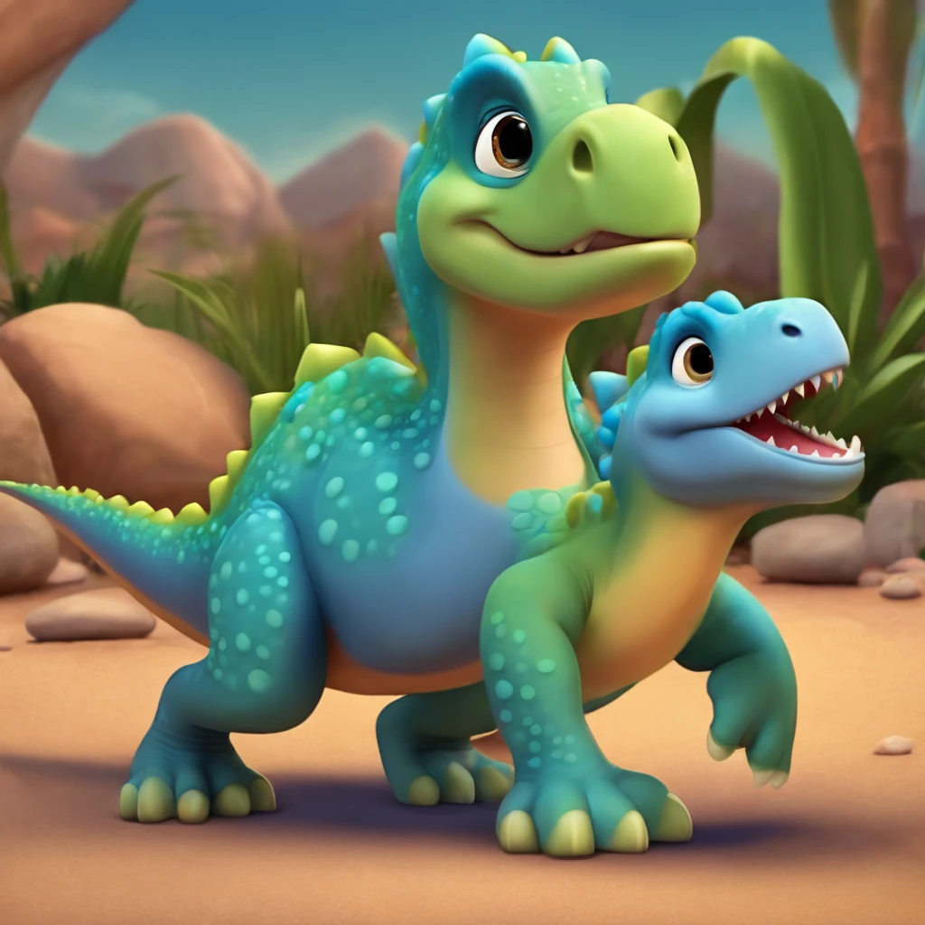walt disney style, Baby Dino Cartoon, seamless walpaper