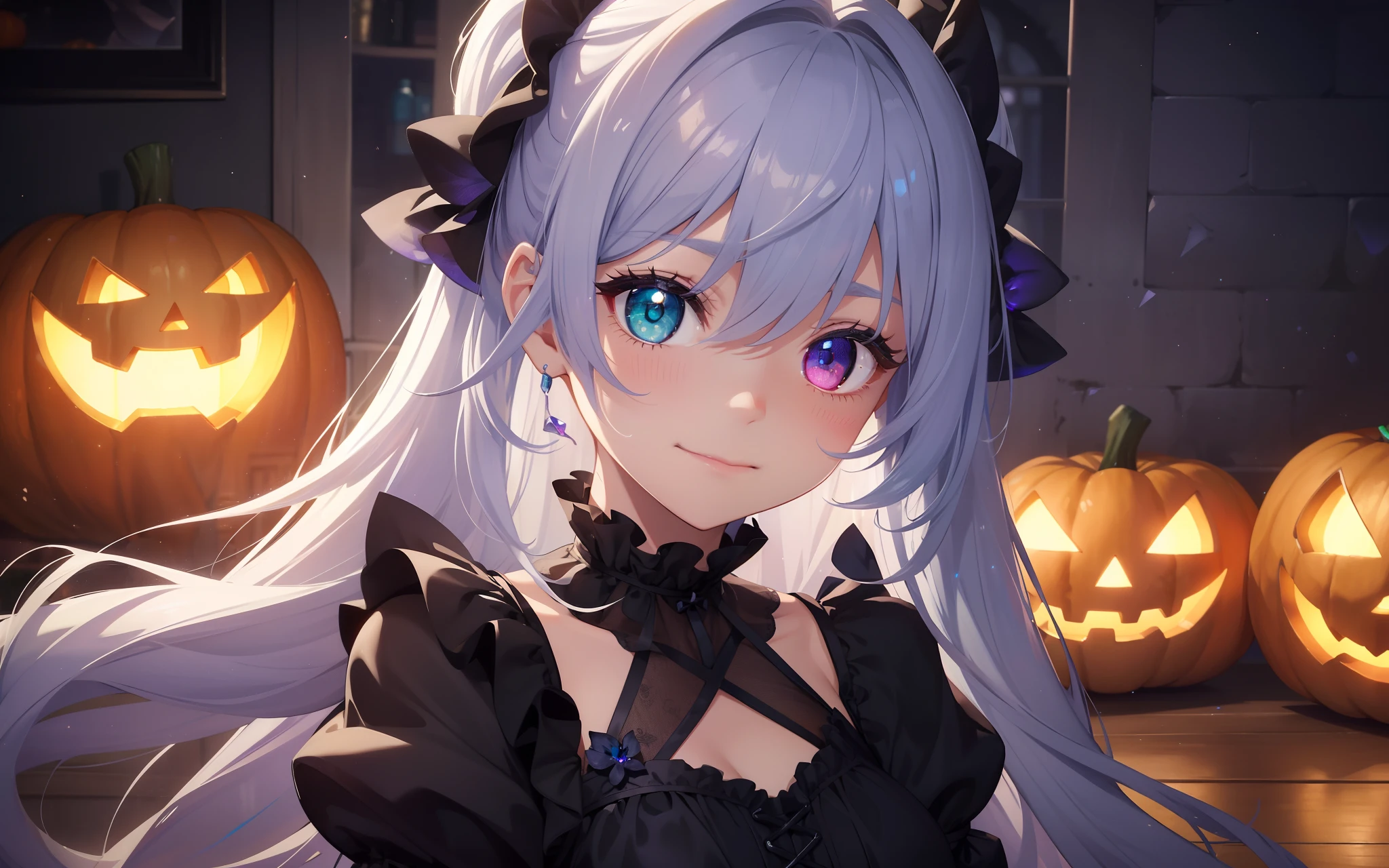 (Sky Blue Hair),(Braided medium hair), (Pink Eyes),Fair skin,Ahegao ,(whole body),(One Girl),(Crescent Moon),(There are many pumpkin ghosts in the background),(Trick or Treat),Halloween Night Party),(masterpiece, Highest quality, Very detailed, Best Shadow), (Detailed Background), (Beautifully detailed face), High Contrast, (Best lighting, Very delicate and beautiful), ((Cinematic Light)), Hyper Detail,8k, Dramatic Light, Intricate details,Witch's Clothes,Magic broom,night,Flying bats in the sky,