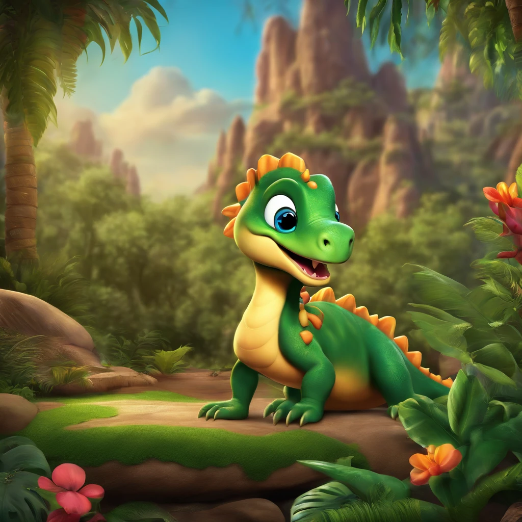 seamless walpaper, walt disney style, dino