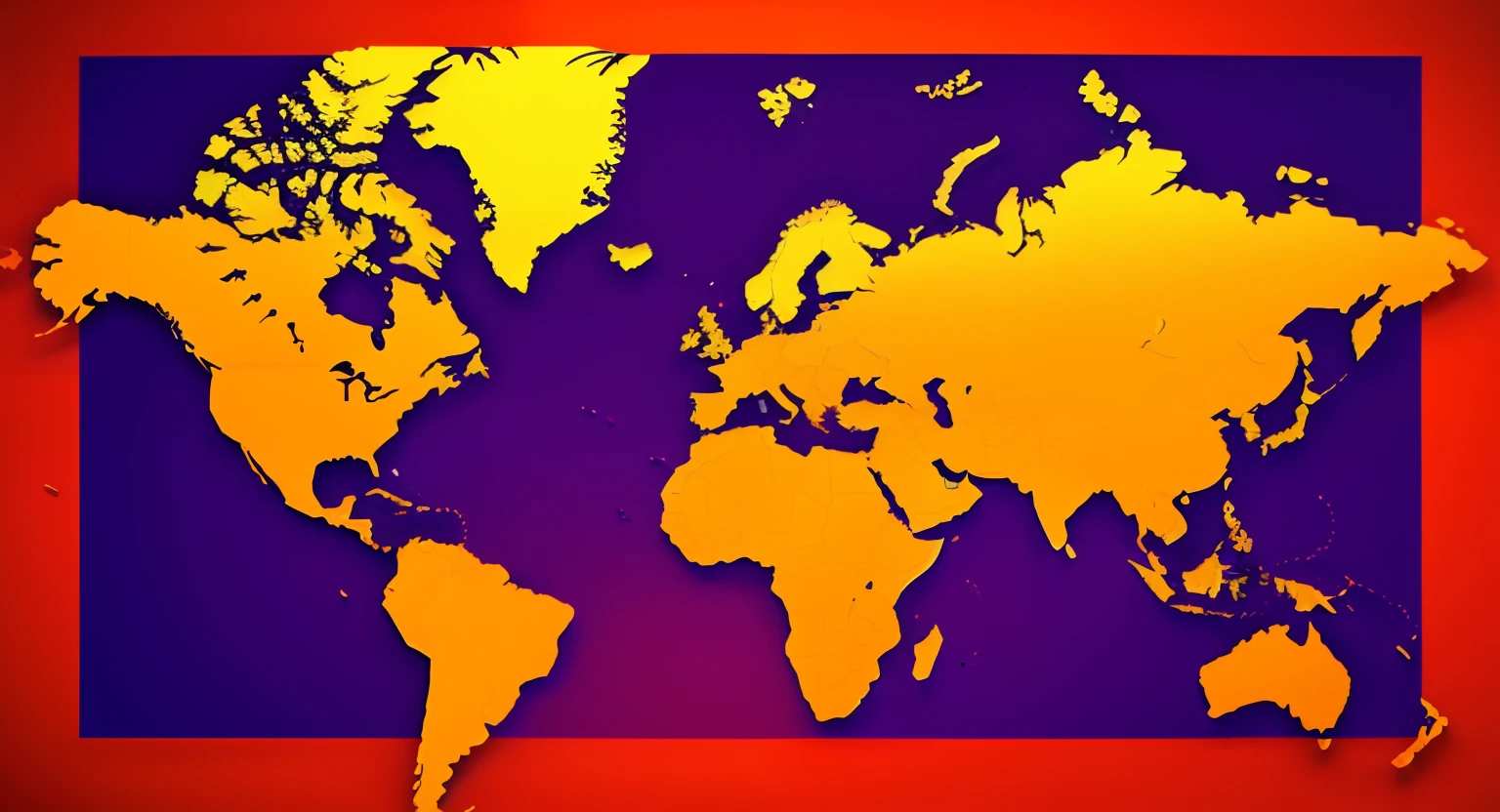 Close up of world map on orange background, world map, continent, Some continents, Red and white color scheme, solidbackground, A WORLD, A WORLD, Purple-blue color scheme, Plain background, Red and white color scheme, 4 0 9 6, Concept Art World, The world is insane, The background is orange, Red-violet gradient map