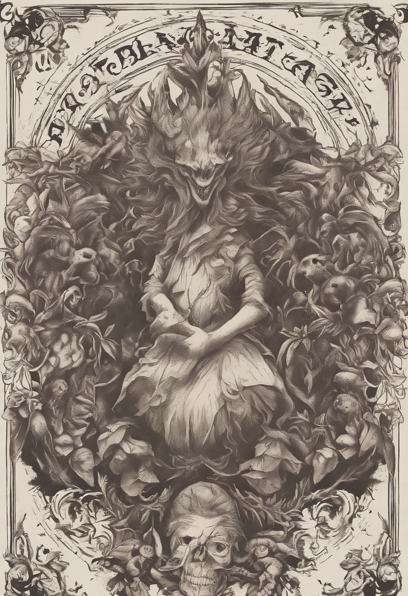 A pale naked witch in labor with sperm all over her body, giving birth a baby monster, in so much pain crying, breastfeeding her children's , with a female monster
