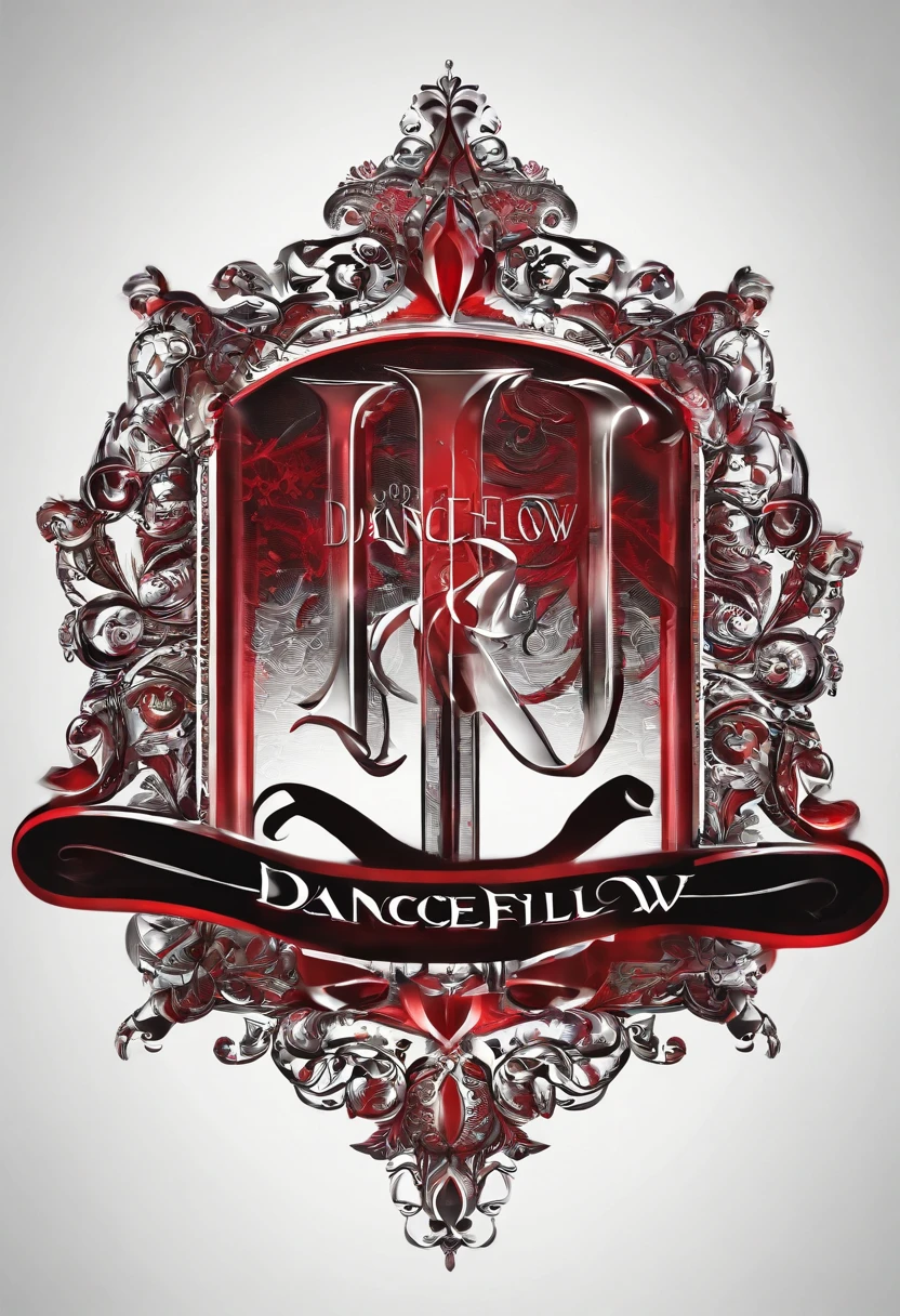Logo for DanceFlow, just 2 letters DF, red and black