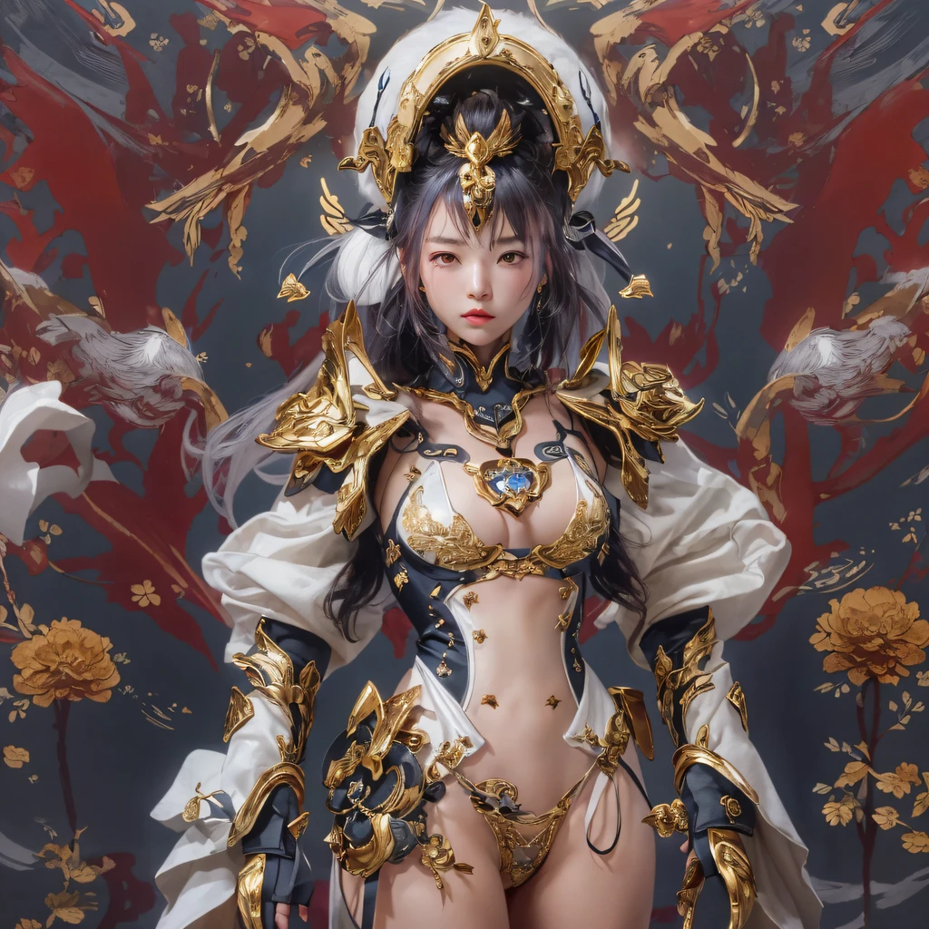 ((Red and white mech girl))National wind circle,Flying nine-tailed fat skull flame ethereal toad star,Golden-black damask white rabbit fur bra,Fuchsia pink diamonds, Tulle burgundy diamond shin guard,CG ,Light orange full set of thick mechs,Giant,, Realistic secret girl rendering, detailed face of a asian girl, Reality in the secret world, Smooth CG art, Realistic. Cheng Yi, Realistic secret style, A lovely secret rendering, 8K portrait rendering, Render character art 8 K, Kawaii realistic portrait,Golden-black damask white rabbit hair chest guard,Fuchsia pink diamonds, Tulle burgundy diamond shin guard((ultra real detailed.mecha-girl)Mink cotton suit mech,Bright blue and white feather gold silk shoulder pads,Ishige Fire Tiger Female Taoist,Tailfire,Tattooed with,Genius ratio,Silicone texture,Short bright purple hair,3D modeling,4K,8K,16K smooth (Masterpiece, Top quality, Best quality, offcial art, Beauty and aesthetics: 1.2), Very detailed, Colorful, Most detailed, branches,mecha-girl, (Mards)mecha-girl(canyons), (Linen future mech girl), Angry fighting stance, looking at the ground, Batik linen bandana, Crane pattern long sleeve garment,Mecha Maiden Canyon(Abstract propylene splash:1.2), Dark clouds lightning background,Sprinkle with golden mech girl powder(realisticlying:1.4),Black color hair,Flour fluttering,rainbow background, A high resolution, the detail, RAW photogr, Sharp Re, Nikon D850 Film Stock Photo by Jefferies Lee 4 Kodak Portra 400 Camera F1.6 shots, Rich colors, ultra-realistic vivid textures, Dramatic lighting, Unreal Engine Art Station Trend, cinestir 800,Flowing black hair,(((Red and white mech girl))),Front view,Pure transparency,Wear boxing gloves,Ice is permeable to gas,Film light and shadow,Panorama ultra-wide angle,extremely happy,The texture of the real person is delicate,Strong visual impact,Hyper-detailing,Dream girl,Refined face,prettyeyes,high saturated,Wear reflective sunglasses with a thick gold thread,crystal-clear,Good sense of perspective,Light and shadow effects,16K smooth,The surface is not well lit