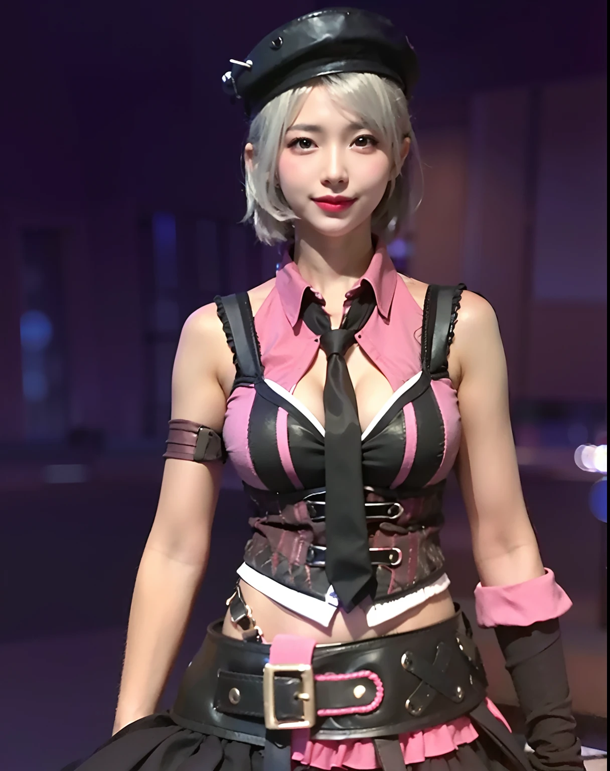 (8K, RAW photo, Best quality, Masterpiece:1.2), (Realistic, photo-realistic:1.37), Ultra-detailed,
1 girl,Cute, Solo,Beautiful detailed sky,Detailed Cafe,Night,Sitting,dated,(nose blush),(Smile:1.1),(Closed mouth),(gigantic cleavage breasts：2.0), Seductive smile, Large apartment, Professional lighting, Sony A7R4, Zessie 50mm F1.8,Beautiful detailed eyes,(White sexy dress:1.1),,Pleated skirt,(long whitr hair),Floating hair
