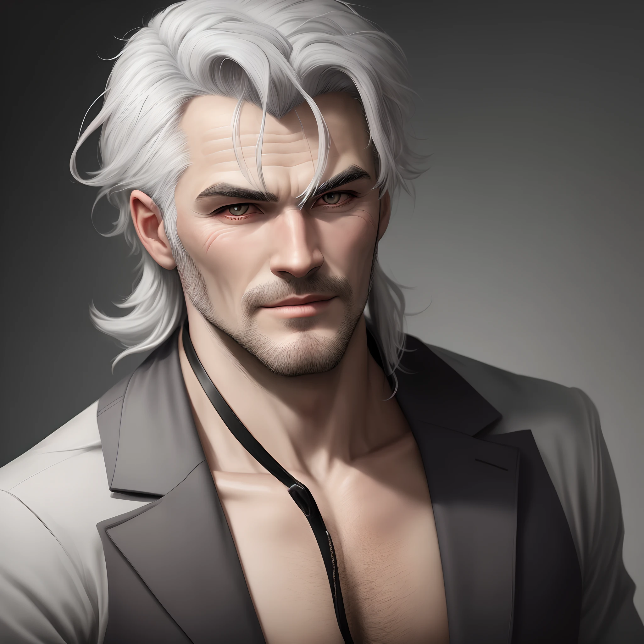 grey hair
man
Gentle Demon