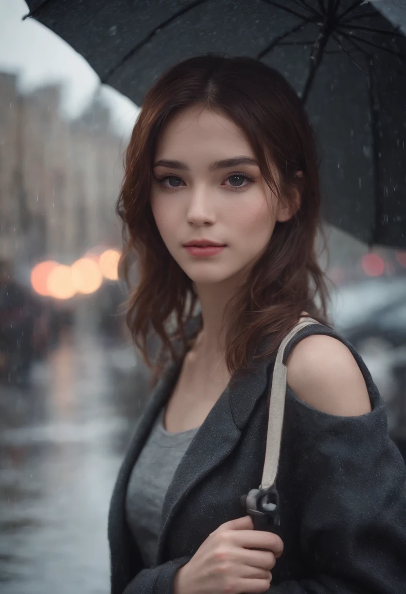 the best resolution, chica anime con buen cuerpo bajo la lluvia