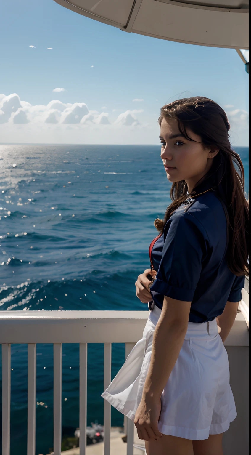 Age of discovery sailor looking at the vast ocean