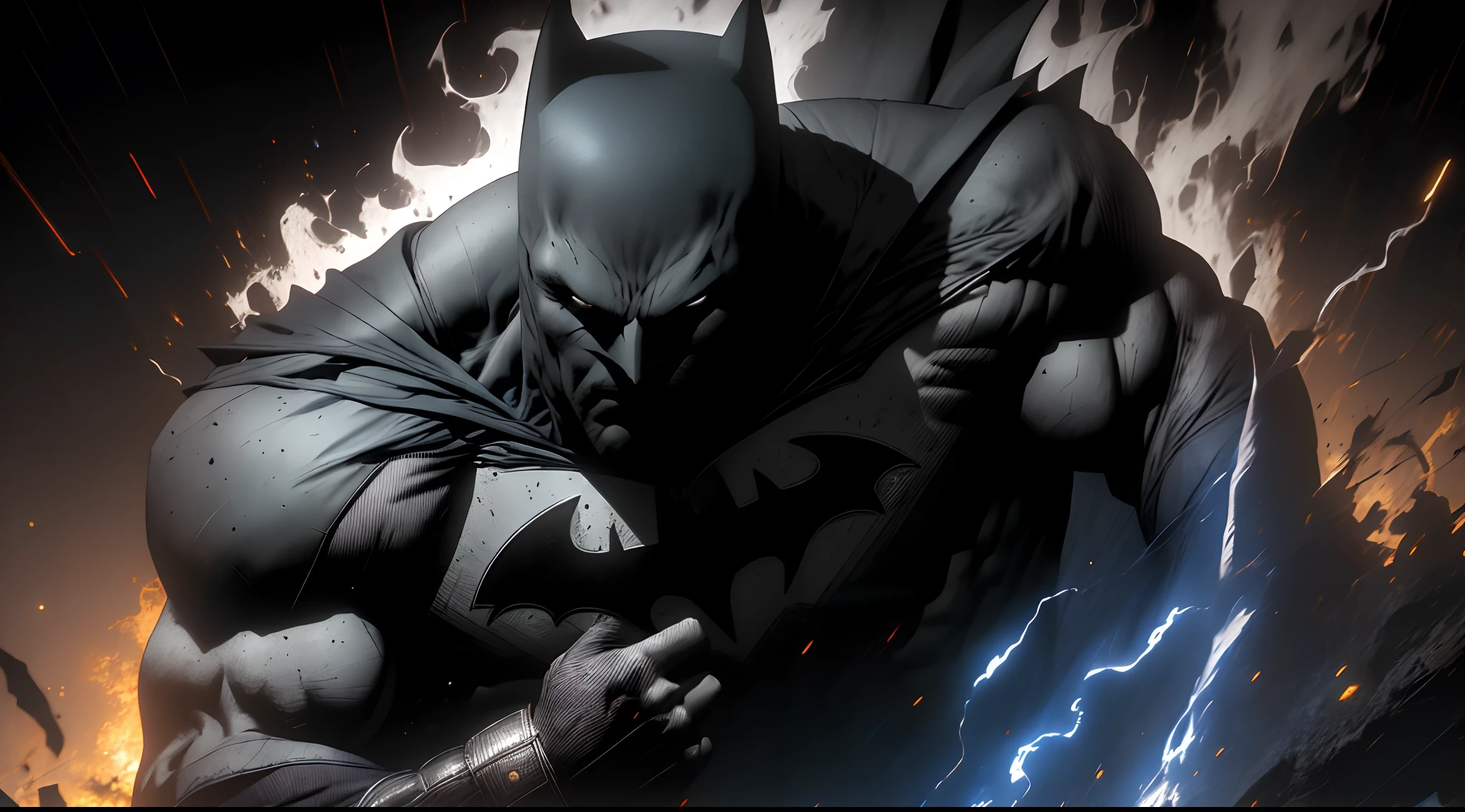 1 Homem, sozinho, Ben Affleck como Batman NA FAVELA, alto, Piece, musculoso, granel, ombro largo, fotorrealismo, terno cinza sujo escuro, dark grey arms, ((no mask on)), mask off, cabelos pretos, luvas pretas, melhor qualidade, master part, high resolution:1.2, capa preta, high detailed mask, terno altamente detalhado, Rosto alto e detalhado, Premiado, night time, uma caverna escura no fundo, dentro, photo-realistic, ultra-realistic, octan render