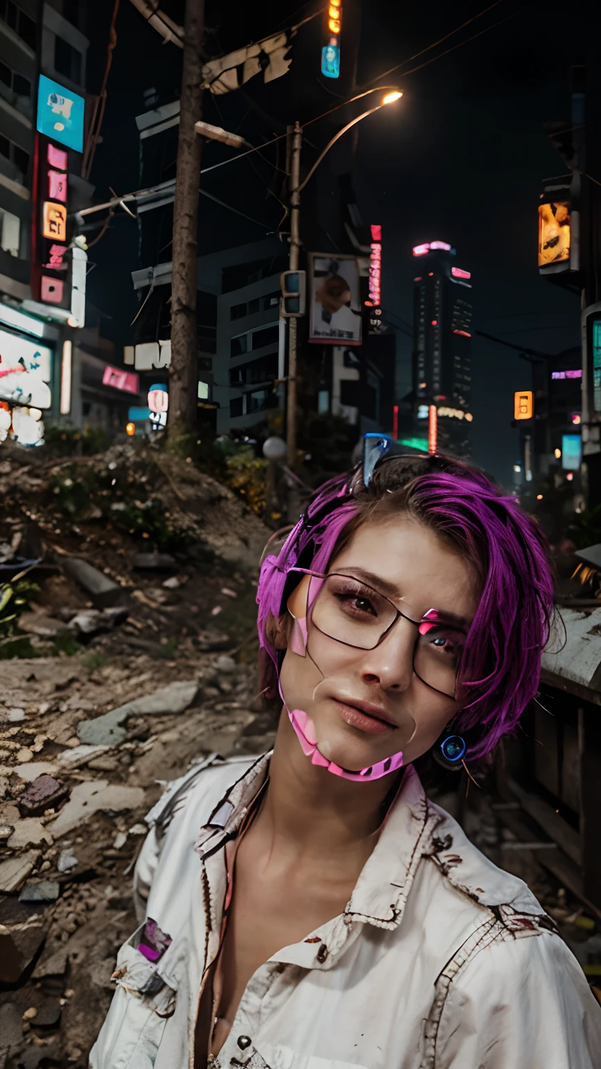 Realistic face cyberpunk