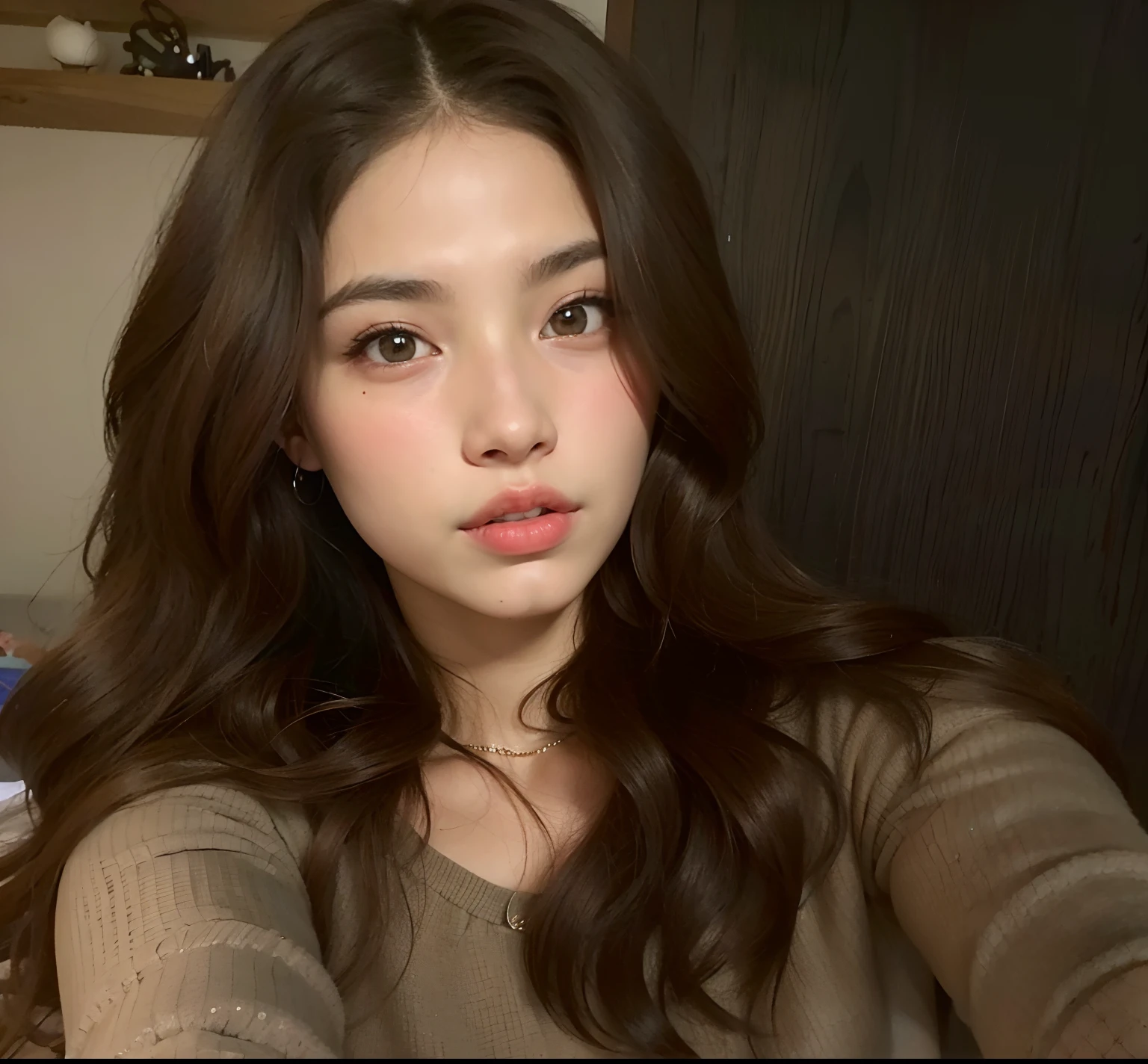 there is a woman taking a selfie with her cell phone, Kailee Mandel, 19-year-old girl, 18 anos, Pokimane, dilraba dilmurat, Violeta Myers, ela tem cerca de 20 anos, ela tem cerca de 2 0 anos, lindo rosto latino, rosto perfeito ), ela tem cerca de 1 6 anos de idade