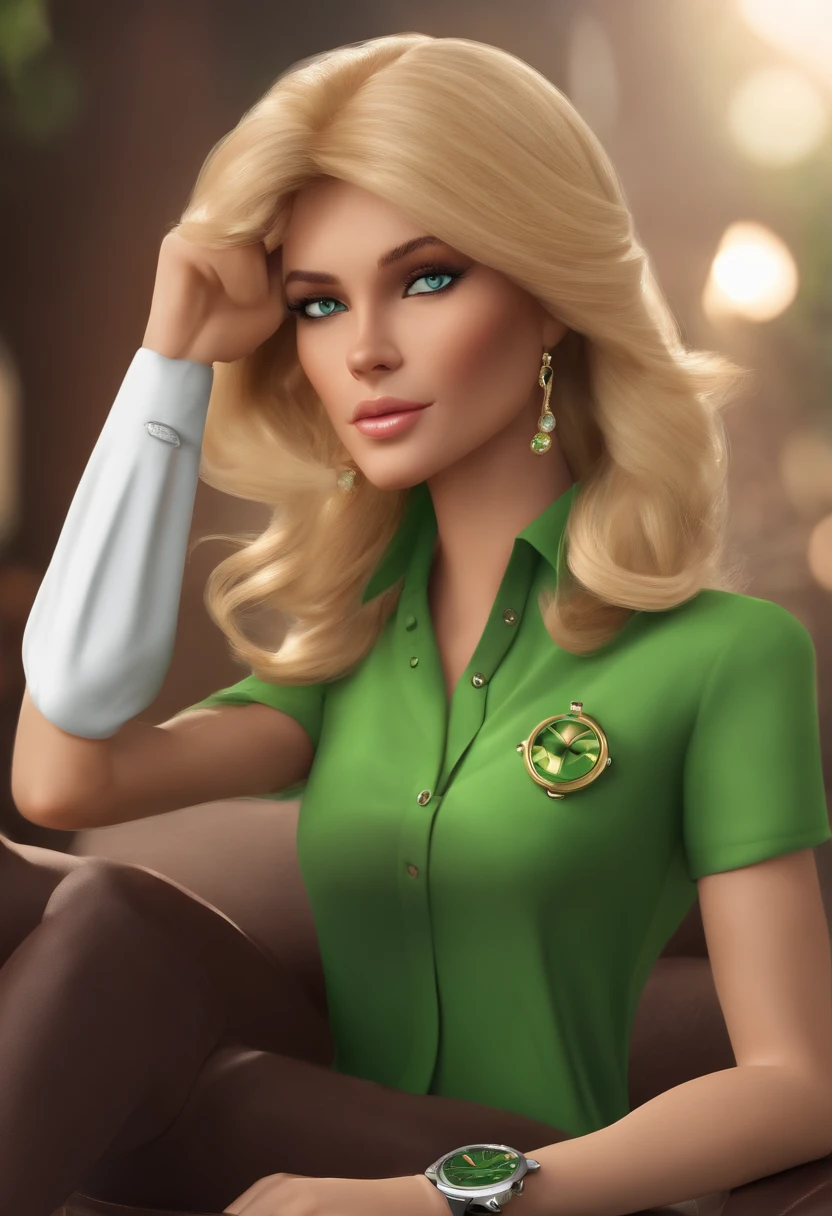 Animated Blonde Shirt Green Personagen Omnitrix Watch