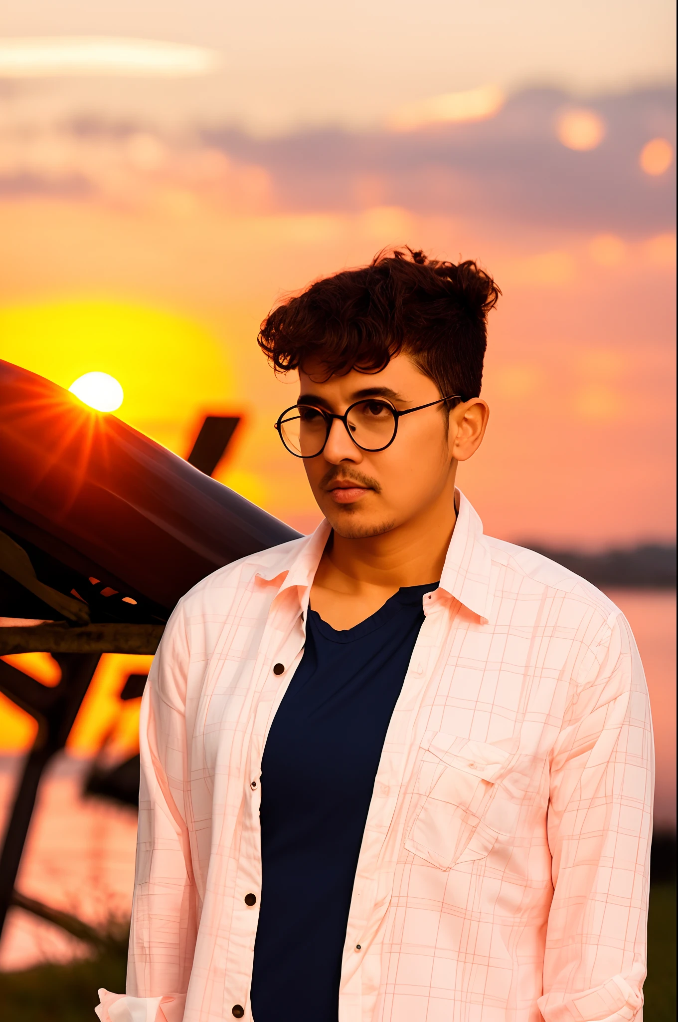 change this bottle background to a natural place .,sunset in the evening. Orginal face, 3d photo,change the dress.8k photo