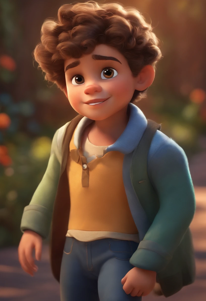 image of a boy for a story in a video for youtube in pixar format he is Garrafito is the questioner and would like to be the leader of the class