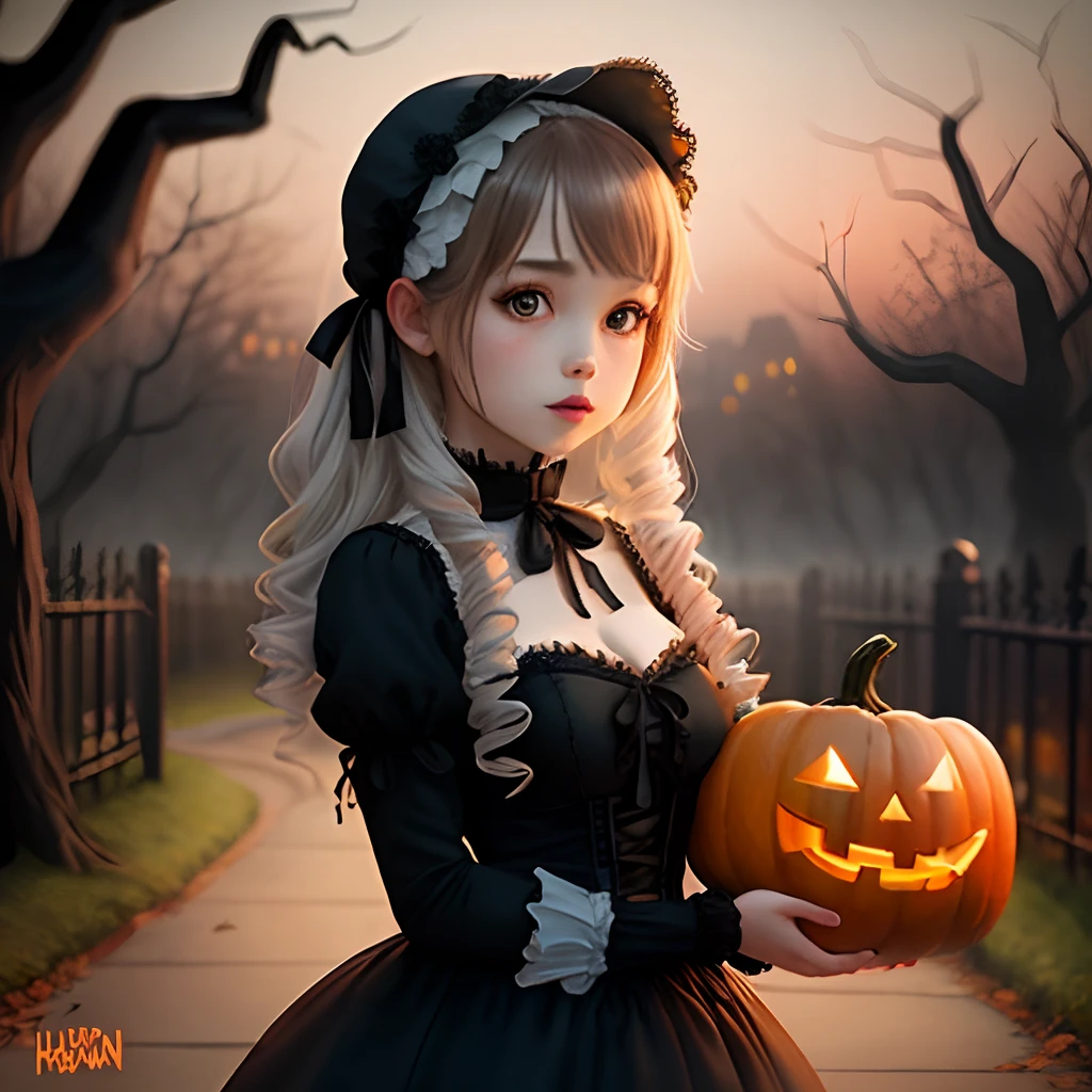 girl with,Gothic ta,Halloween,animesque