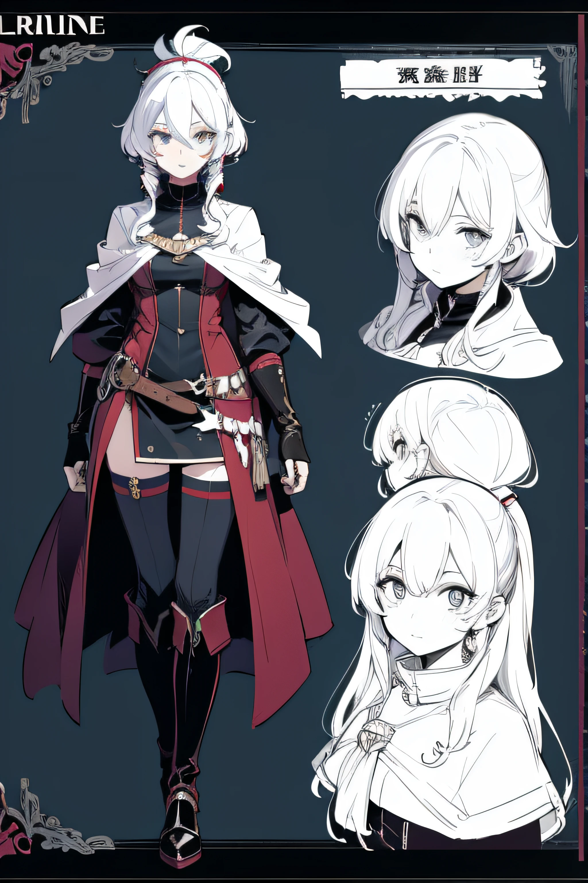 line-art, art book, character sheet