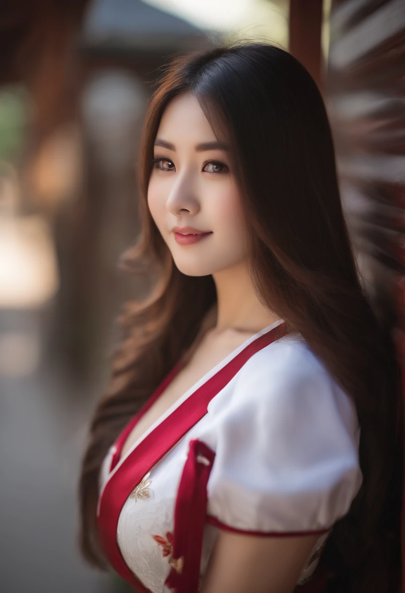 Beautiful girl's big breasts, , Long hair, A Japanese Lady A sexy student clothes