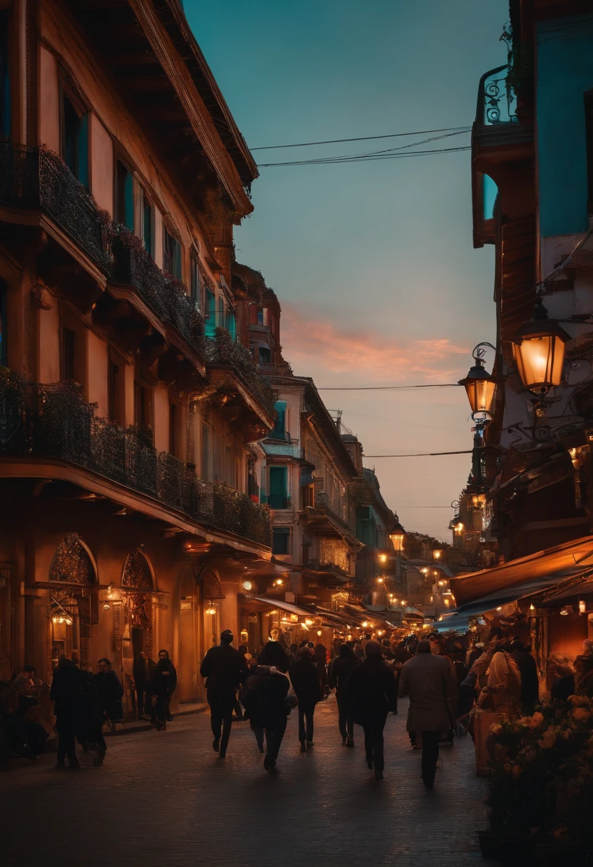 On the streets with a high flow of people