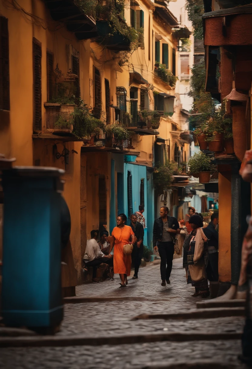 On the streets with a high flow of people