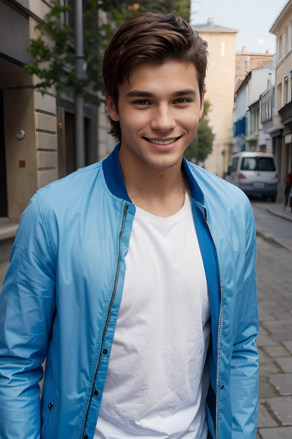 A young boy in a white shirt and blue jacket, souriant.
A Boy with Brown Eyes.
Un jeune homme au visage magnifique.
Un homme souriant et attrayant.
An attractive man.
An attractive and attractive young man.
Un beau jeune homme au visage parfait.
A slim man with slightly tanned skin and a masculine face.
A Pretty Smiling Male.
Un beau jeune homme, inspired by Hendrik Giesler 8k. veste de couleur ver kaki,