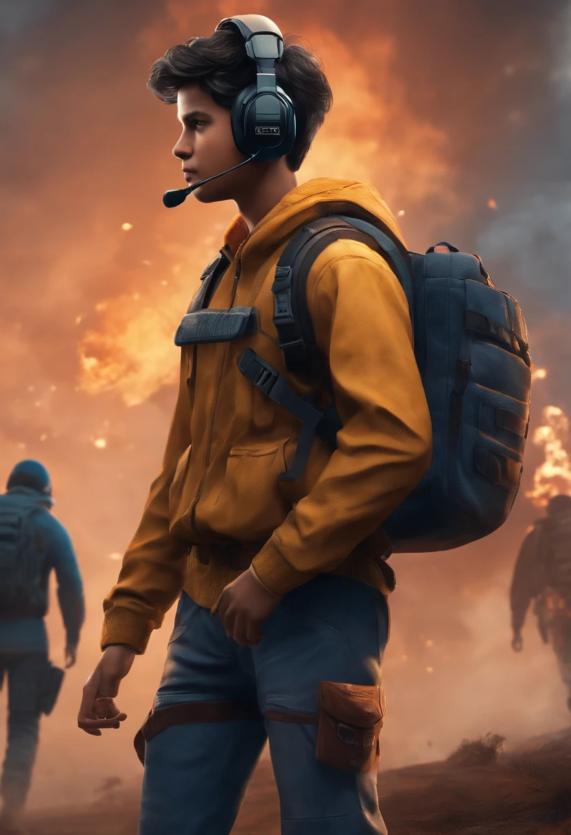 A Smart boy playing pubg game