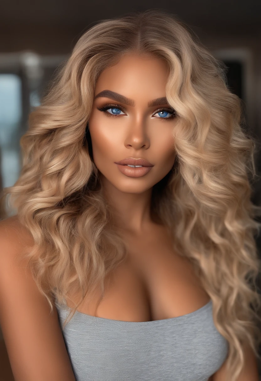 mulher bonita, olhos azuis, peitos grandes, Transparent bra with nipples showing, raised arms, hands behind the head, axilas aparecendo, axilas cabeludas, cabelo ruivo