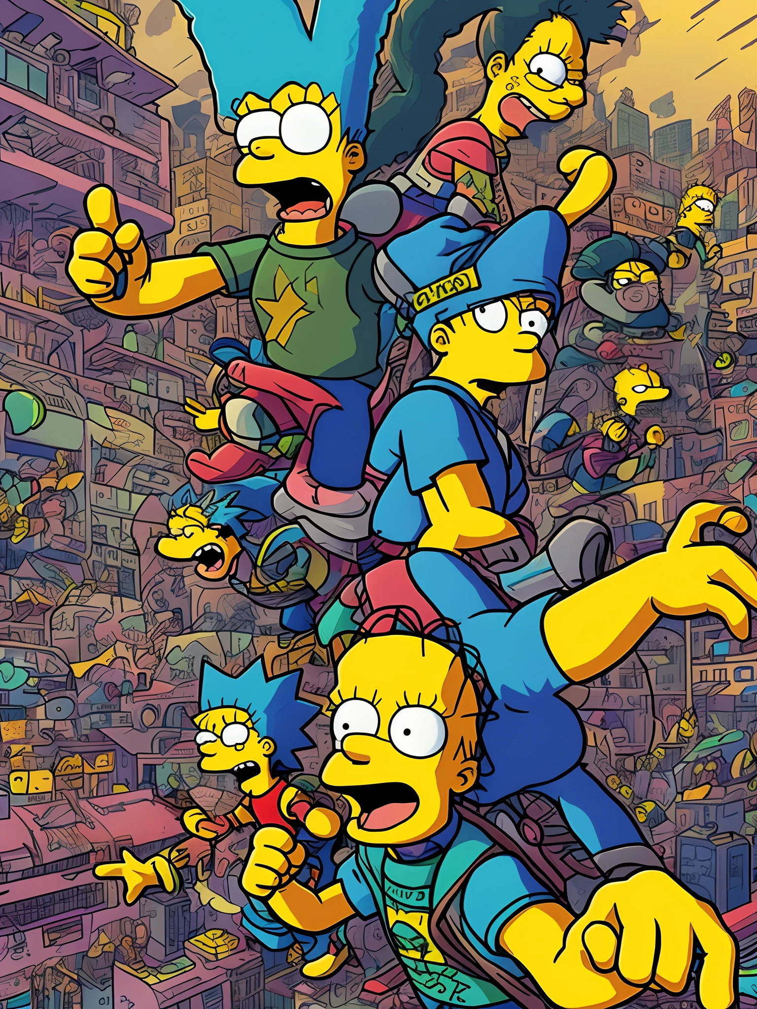 Bart Simpsons ao estilo cyberpunk