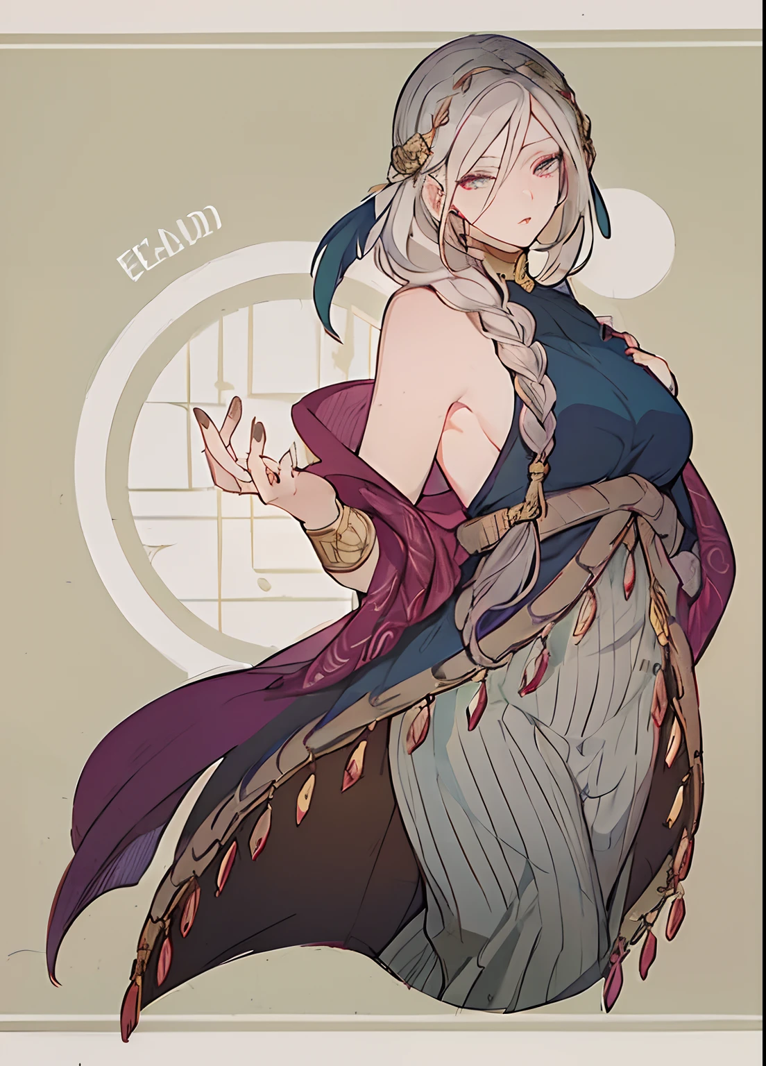 a drawing of a woman with long hair and a dragon tail, human :: sorceress, great character design, /!\ the sorceress, white haired deity, edelgard fire emblem, edelgard from fire emblem, detailed fanart, highly detailed exquisite fanart, detailed anime character art, anime character art, anime in fantasy style, anime character, anime character design