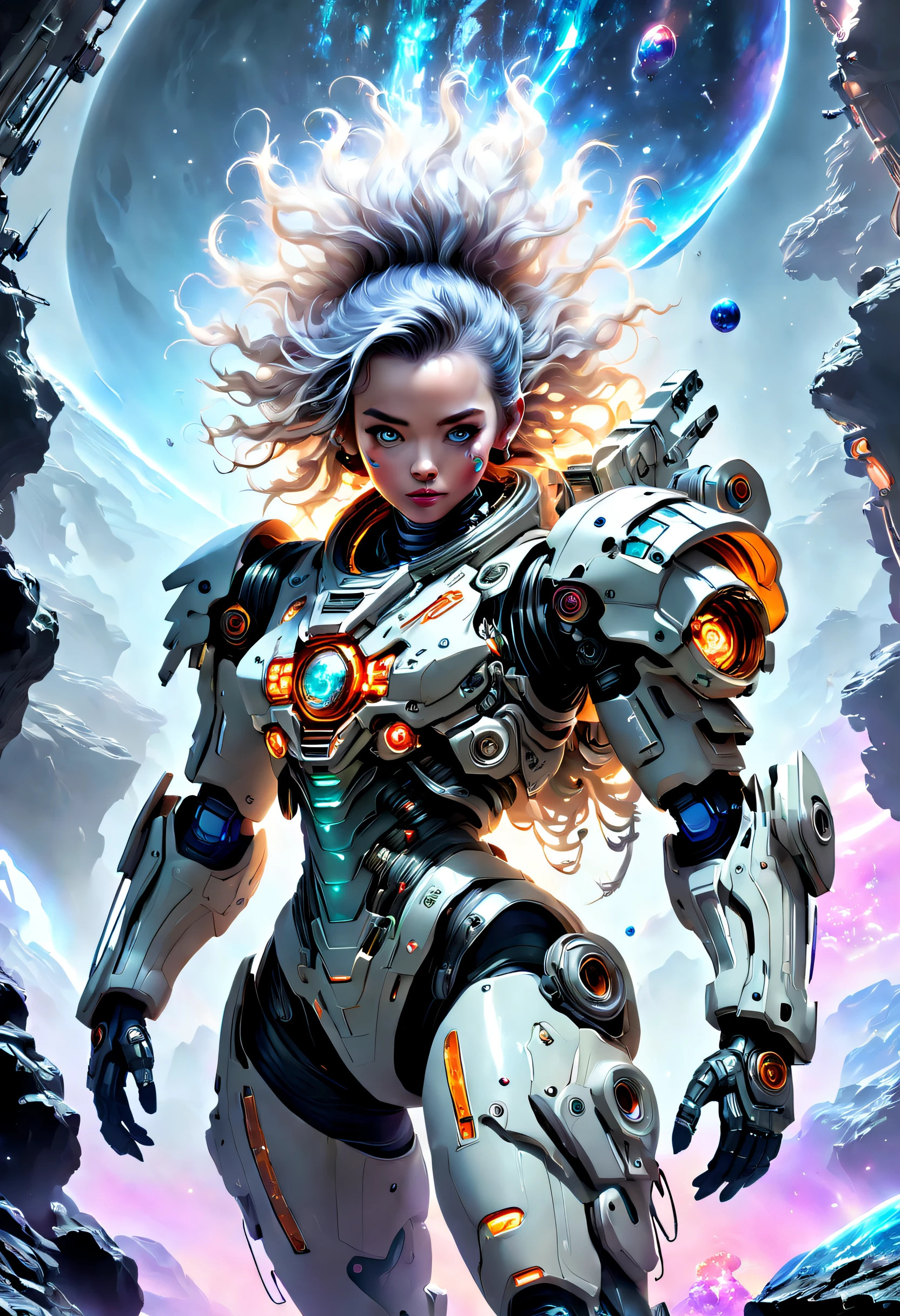 Heavily armed Chinese astronauts fell from the sky，Climb aboard a crystal asteroid，Interstellar，Endless space，ssee-through，depth of fields，((Masterpiece))，(Best quality))，Magnificent space image scene，Beautiful and colorful crystals，surrealism, Super detail, ccurate, Best quality, hyper HD, Masterpiece, Anatomically correct, A high resolution, 16k，(Best quality,4K,8K,A high resolution,Masterpiece:1.2),Ultra-detailed,Realistic,Translucent ethereal mechanical astronaut，futuristic astronaut，Mechanical joints，Futuristic space background，Beautiful sci-fi art, Science-fi digital art illustration, Digital cyberpunk art, science fiction digital painting, futuristic digital painting, futuristic concept art, Interstellar landscape before a sci-fi film, science fiction digital art, Advanced digital cyberpunk art, Fantastic cyberpunk warrior