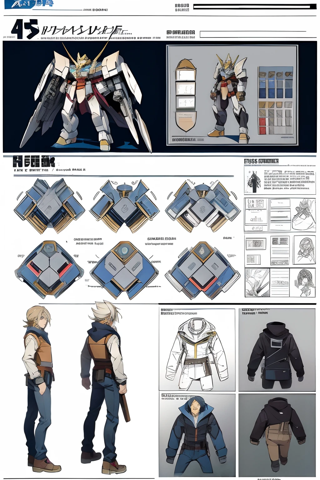 line-art, art book, character sheet, gundam iron-blooded orphans