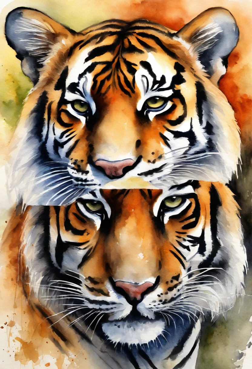 Pair of Royal Bengal tigers nuzzling