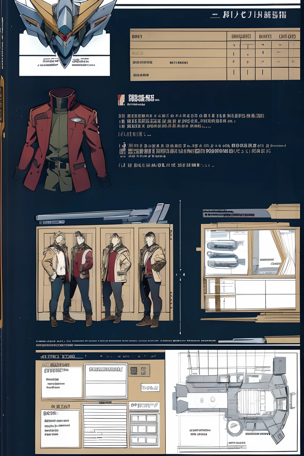 line-art, art book, character sheet, gundam iron-blooded orphans