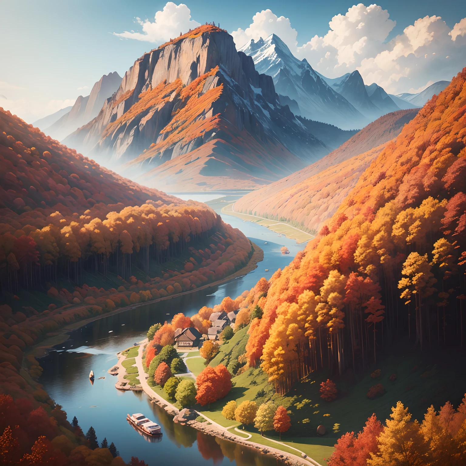 Autumn landscape, masutepiece, Super Detail, Best Quality