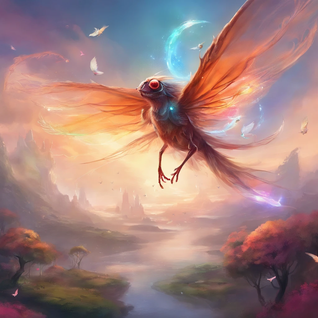 Flies with wings like birds