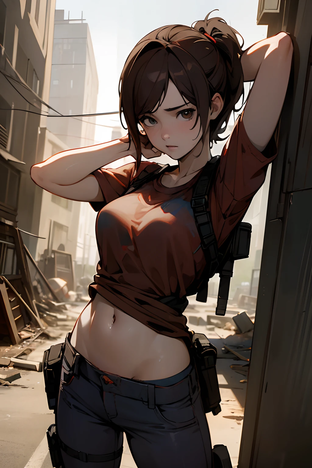 beautiful, (linework:1.1), <lora:detail_slider_v4:1.0>,
<lora:GoodHands-beta2:0.8>,
(1man, thin adult  male:1.2),  black eyes, light brown hair, undercut, 
 solo, upper body, looking at viewer, detailed background, detailed face, (<lora:WebbedTech:0.4>,  fuzzy organic webs, webbedtech theme:1.1), battlefield-medic, field-surgeon,  red  military medic uniform, vest,    green cross, military insignia, medical supplies, blood soaked bandages, toruniquet,  wound dressing, dirt , blood , dynamic movement, war torn ruined blasted building, rubble in background,  gunfire,  wind blowing, adrenaline, epic atmosphere,