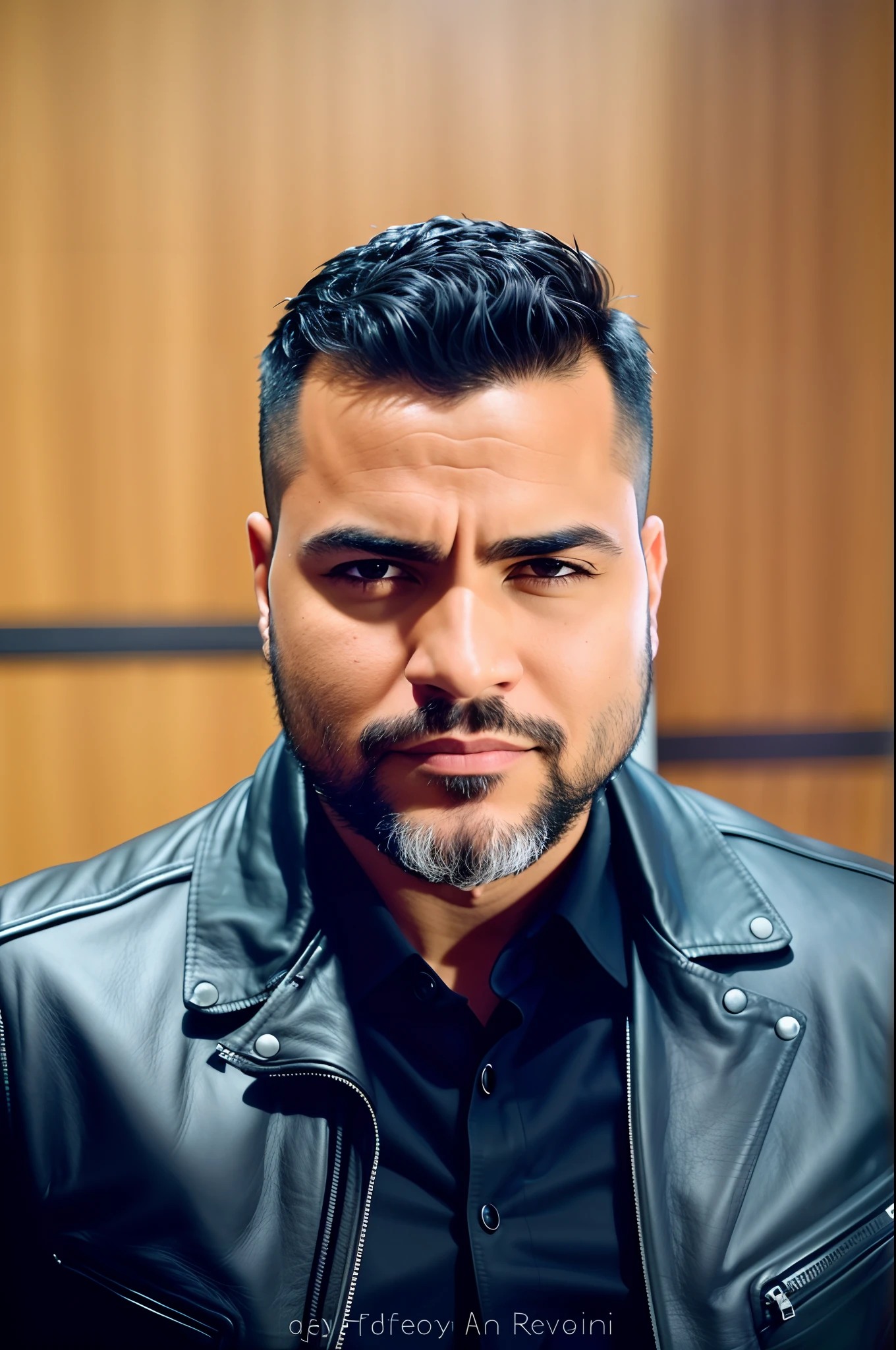 arafed man in a black leather jacket looking at the camera, Retrato tirado 8 K, joe alves, Directed by: Alexander Fedosav, Rosemary Ressendi, menacing stare, Dan dos Santos, Retrato de Danny Gonzalez, inspired by Antônio Parreiras, Saadane AFIF, inspirado em Gerald Kelly, Joel Torres, mean smirk