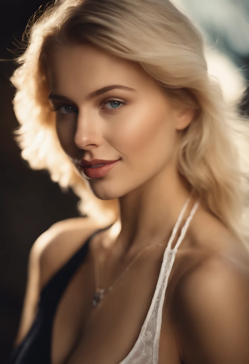 19 years old Swedish girl, blonde, Slender big tits), Photorealistic, Detailed, skin texture, Ultra Detailed, delicate and sexy collarbone, 詳細な目, detailed lips, sexy facial expression