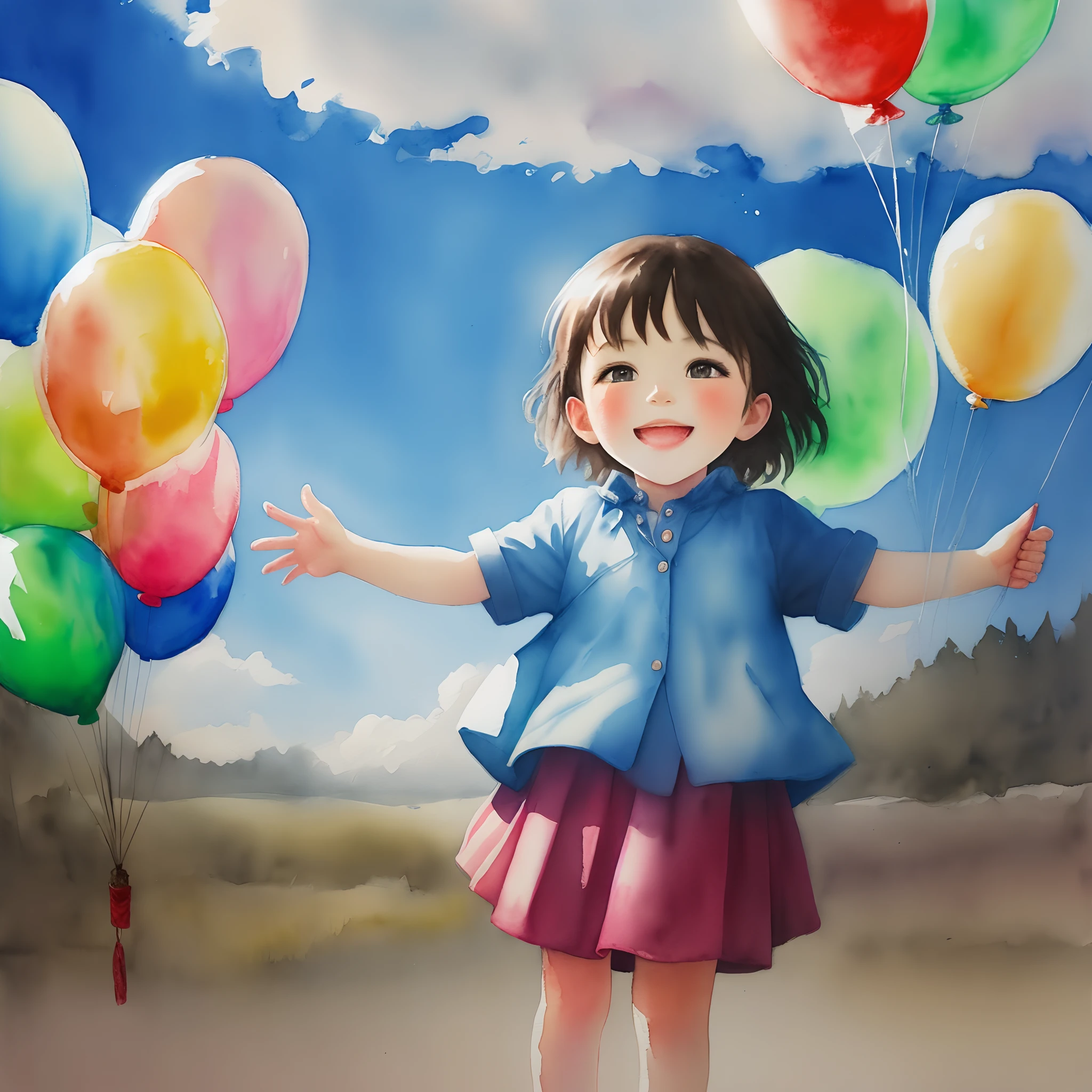 balloon
Pleasant feeling
child
watercolor painting