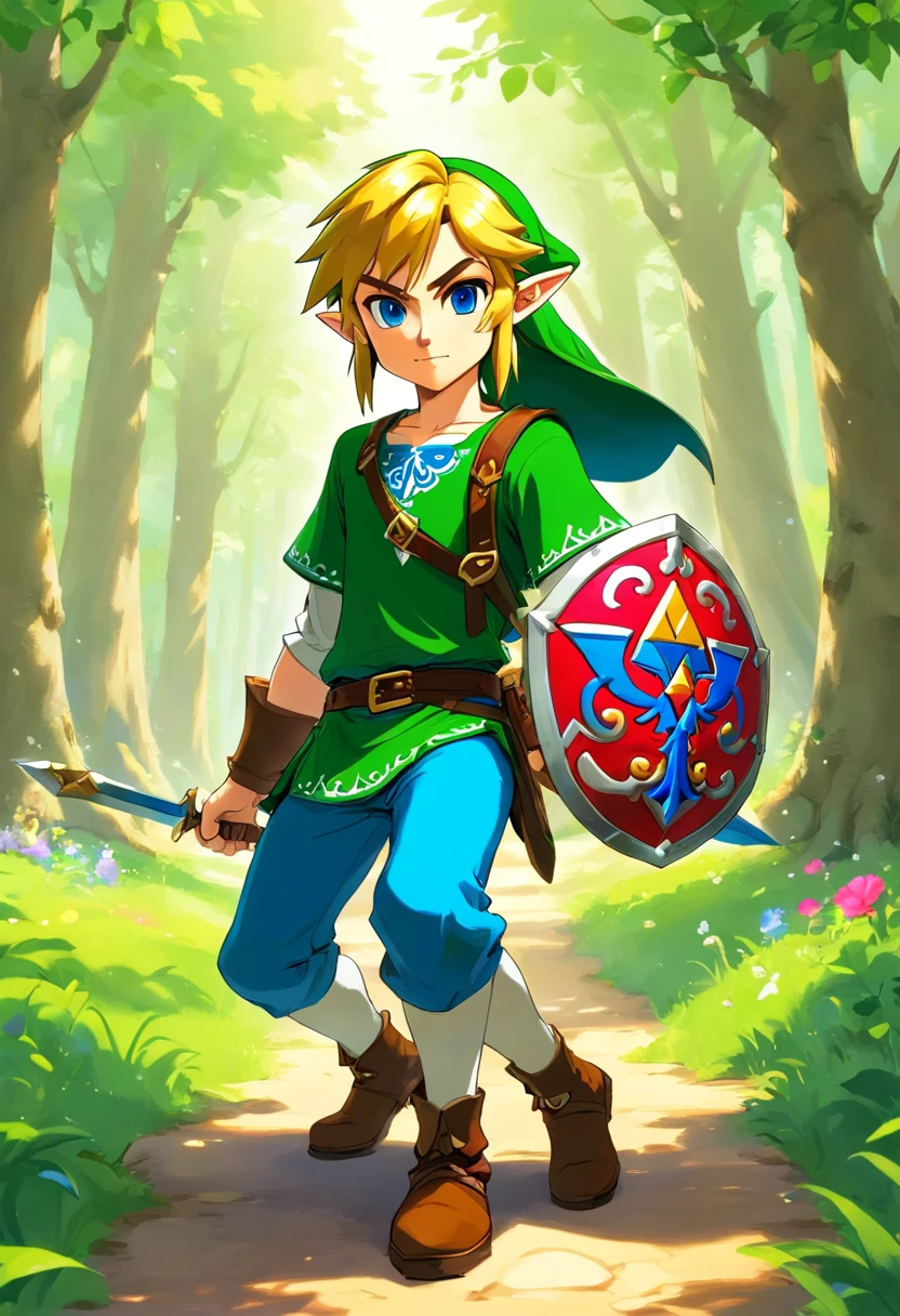 Um personagem masculino, corpo inteiro, cabelo vermelho, olhos verdes, corpo musculoso, blusa branca, blue pants, uma personagem feminina, corpo inteiro, cabelo azul, seios grandes, bunda grande, sorriso lindo, saia curta,
