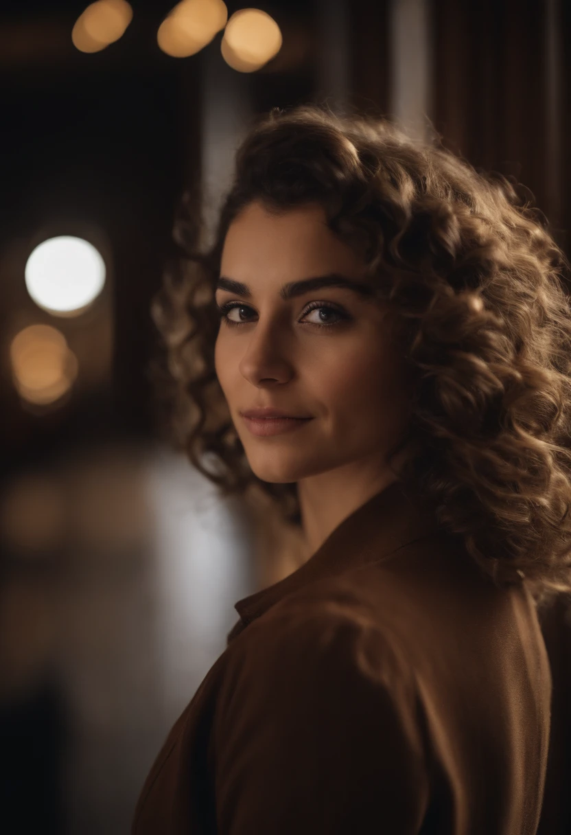 Jeune fille belle, 27 ans.brown eyes small nose curly hair dimples beautiful silouhette and well stylish